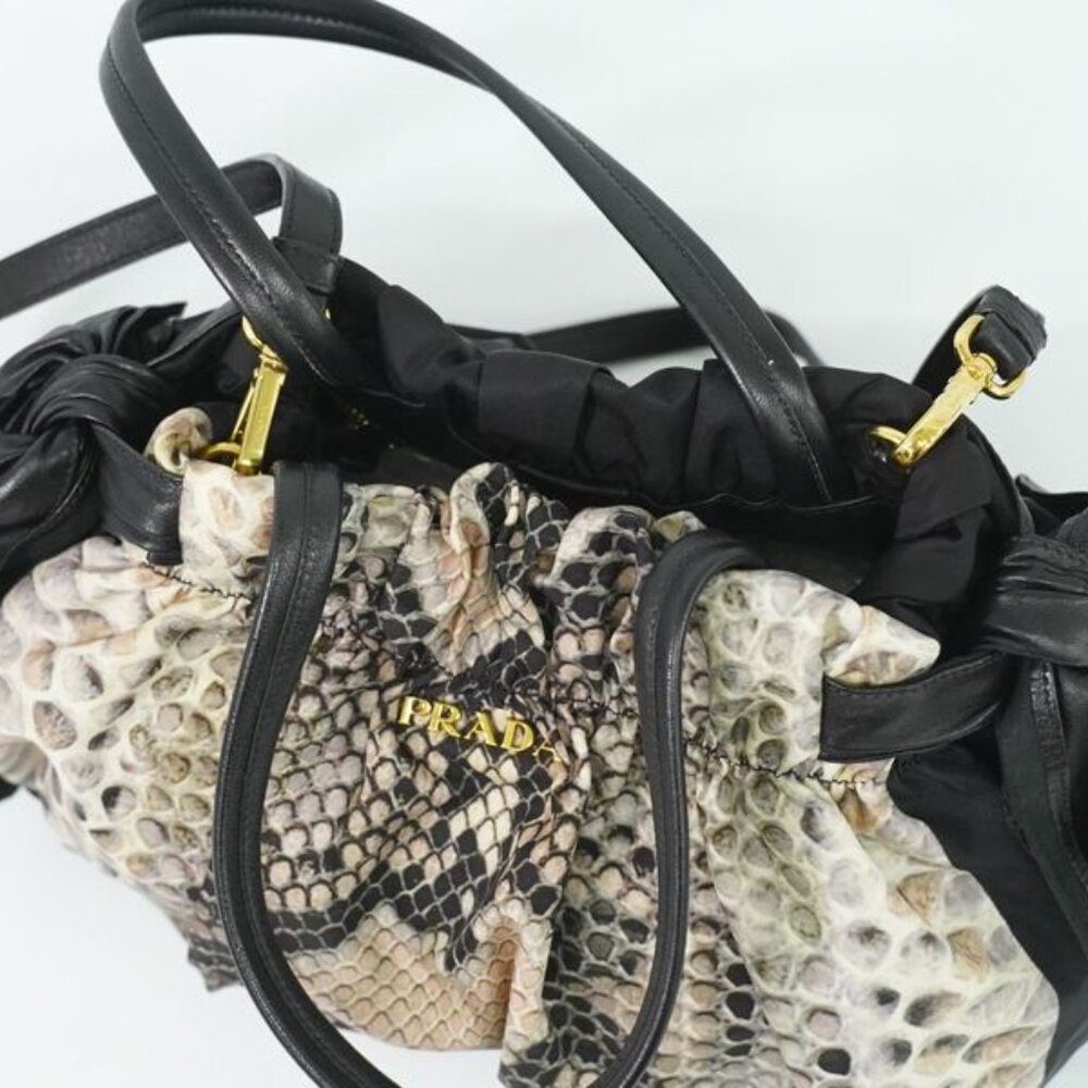 Prada Python Pattern 2-Way Shoulder Bag Handbag P… - image 5